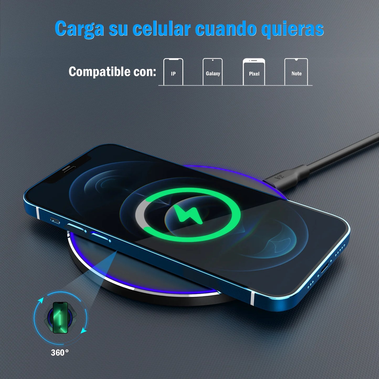 1Hora Cargador Inalámbrico Carga Rápido 10W